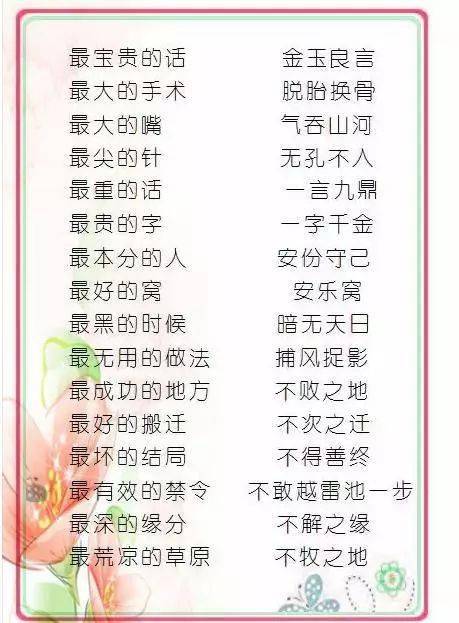 中国成语之“最”<strong></p>
<p>带币的成语</strong>，想不到成语还可以这样记！