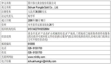 四川容大黄金股份有限公司 首次公开发行股票招股意向书摘要