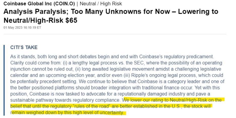 突发<strong></p>
<p>股票合约</strong>！Coinbase推出国际交易所“考虑撤资美国” 高管涉内幕交易 花旗：下调股票评级
